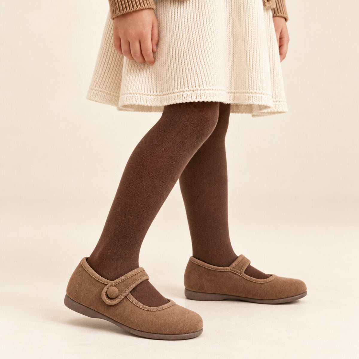 TOKOLATE NIÑA ZAPATO MERCEDITA BOTON 1144-02