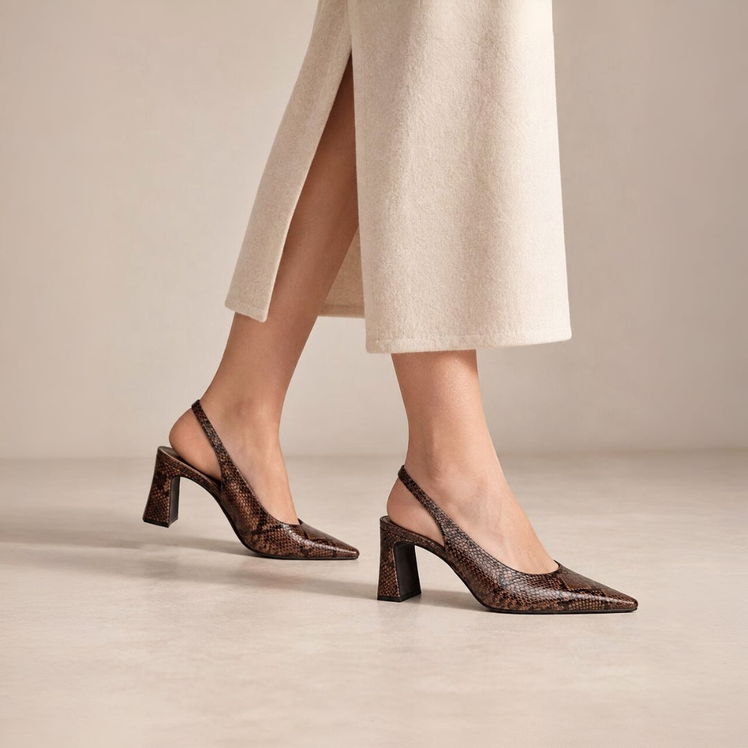 ZAPATO VESTIR SERPIENTE DESCALZO TACON  MUJER CORINA M6701