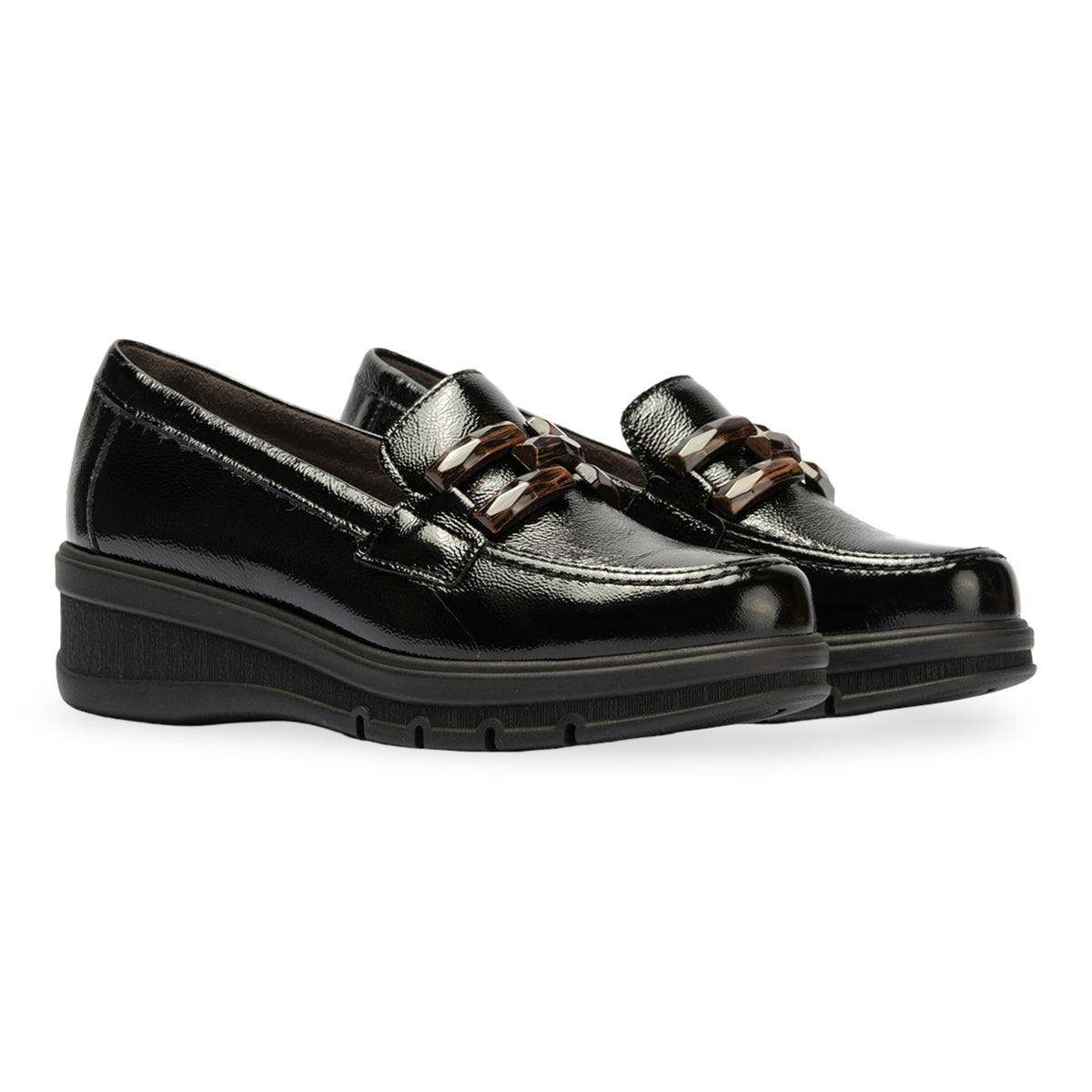 PITILLOS MUJER MOCASIN CHAROL ADORNO 11541