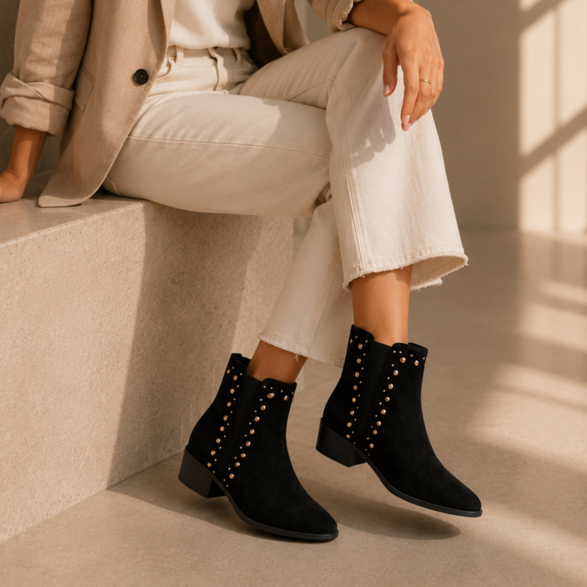 DOSPIES MUJER BOTIN COUNTRY TACON BAJO TACHAS 262025