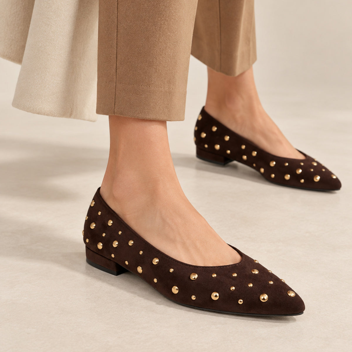 DOSPIES MUJER ZAPATO VESTIR TACON BAJO TACHAS 262005