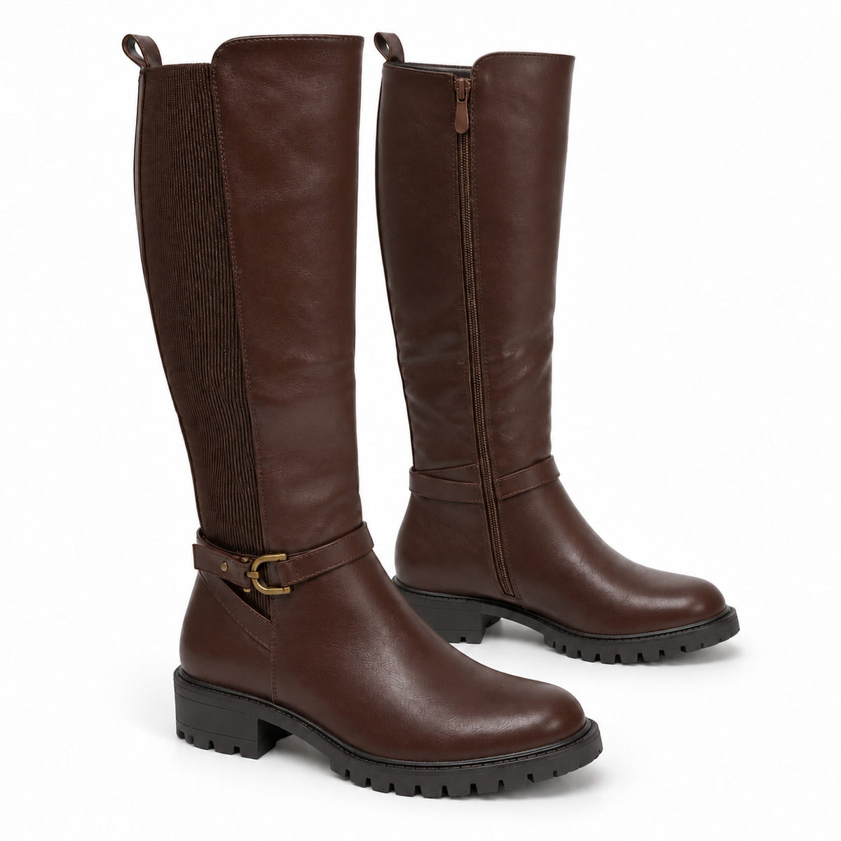 DOSPIES MUJER BOTA ALTA ELASTICA PLANA