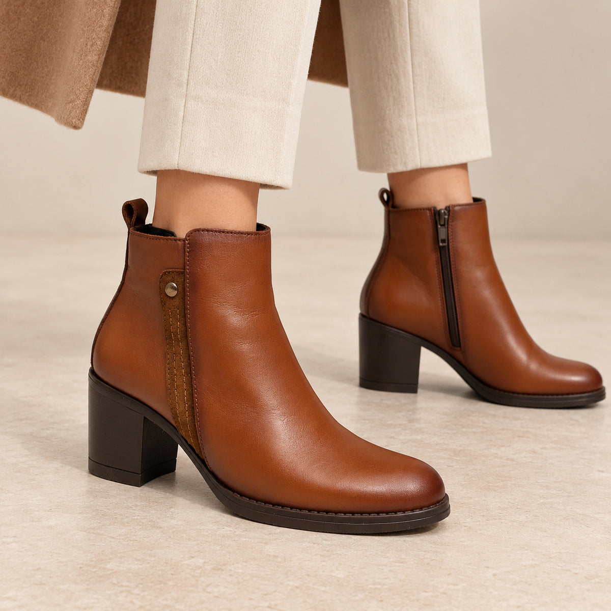 MUJER BOTIN PIEL TACON 