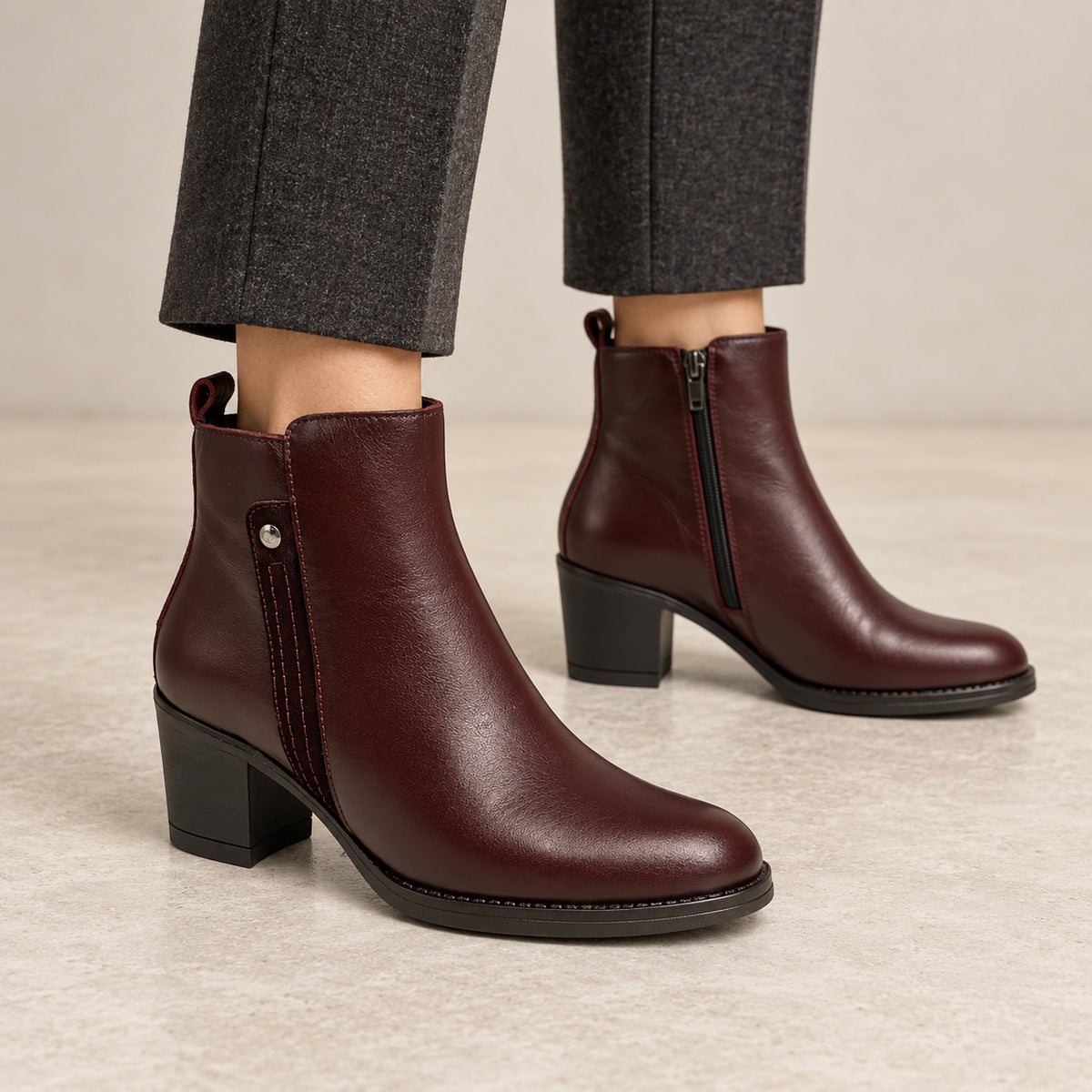 MUJER BOTIN PIEL TACON 