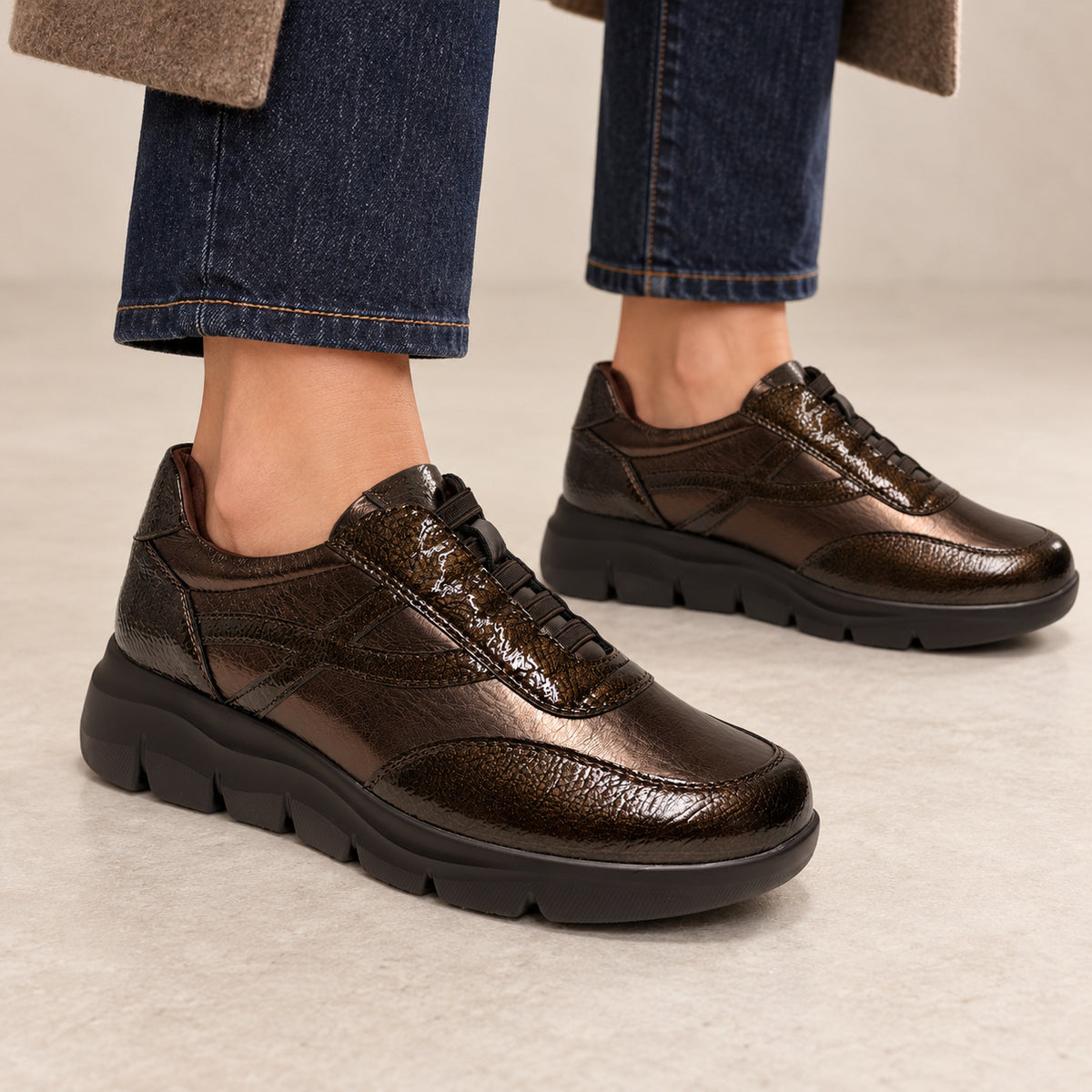 DOSPIES MUJER ZAPATOS CUÑA SPORT CORDÓN ELÁSTICO