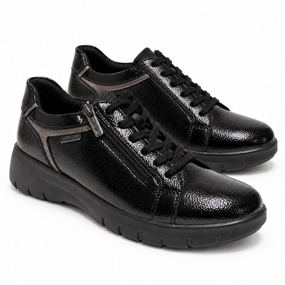 DOSPIES MUJER ZAPATOS CASUAL CUÑA CREMALLERA LATERAL