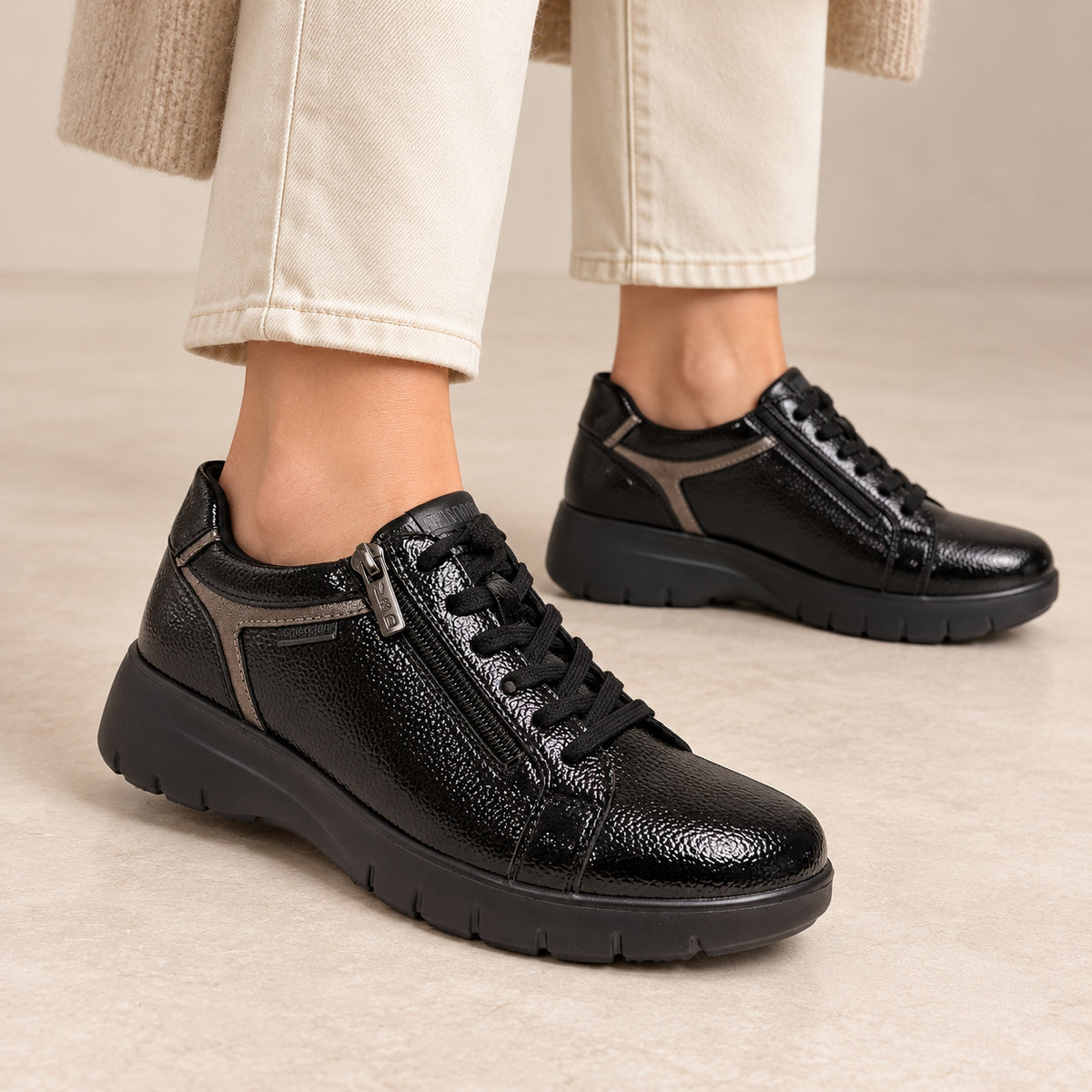 DOSPIES MUJER ZAPATOS CASUAL CUÑA CREMALLERA LATERAL