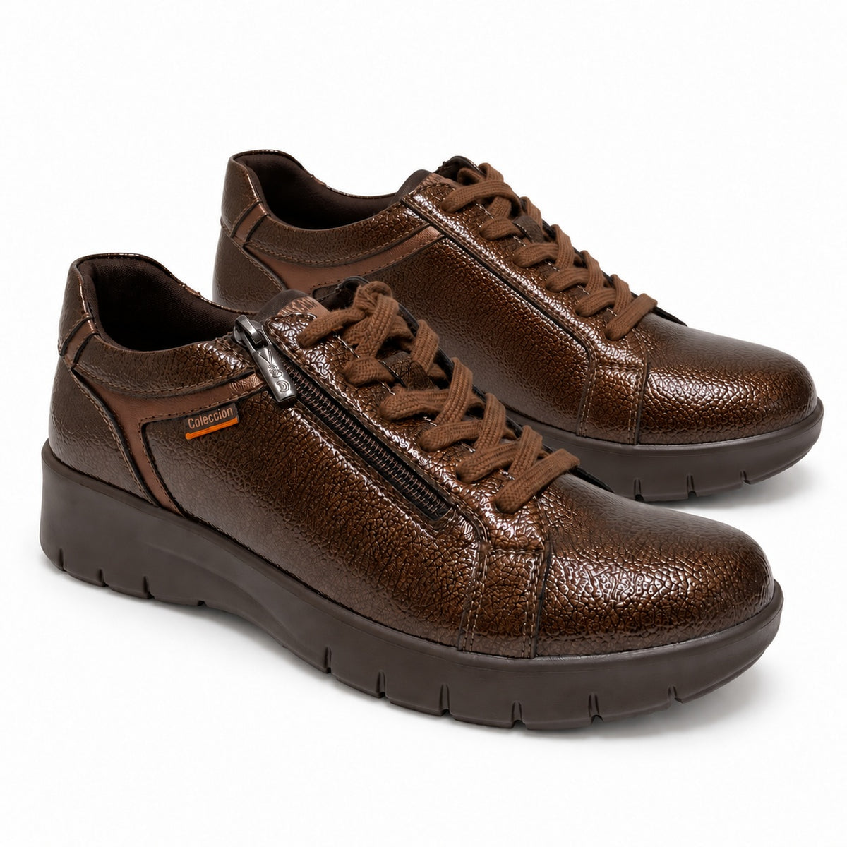 DOSPIES MUJER ZAPATOS CASUAL CUÑA CREMALLERA LATERAL