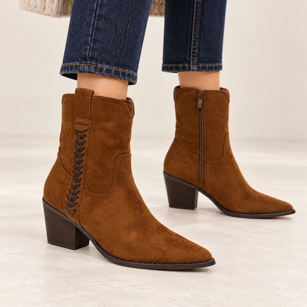 DOSPIES MUJER BOTIN COUNTRY TACON MEDIO TRENZA